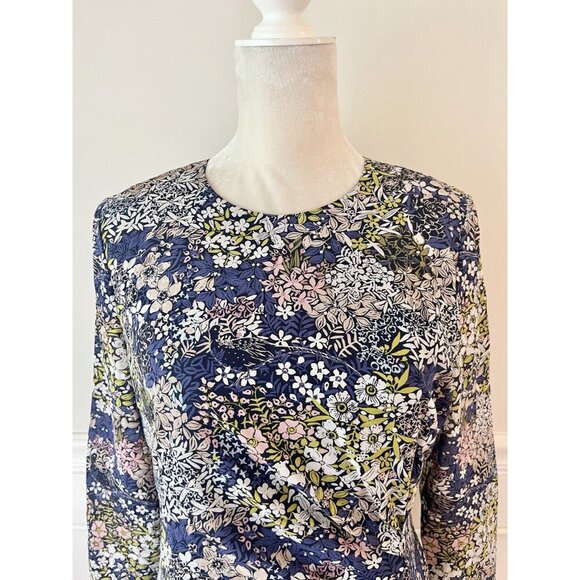 Hobbs Merida Floral Silk Blend Dress 8 Navy EUC - Picture 7 of 12